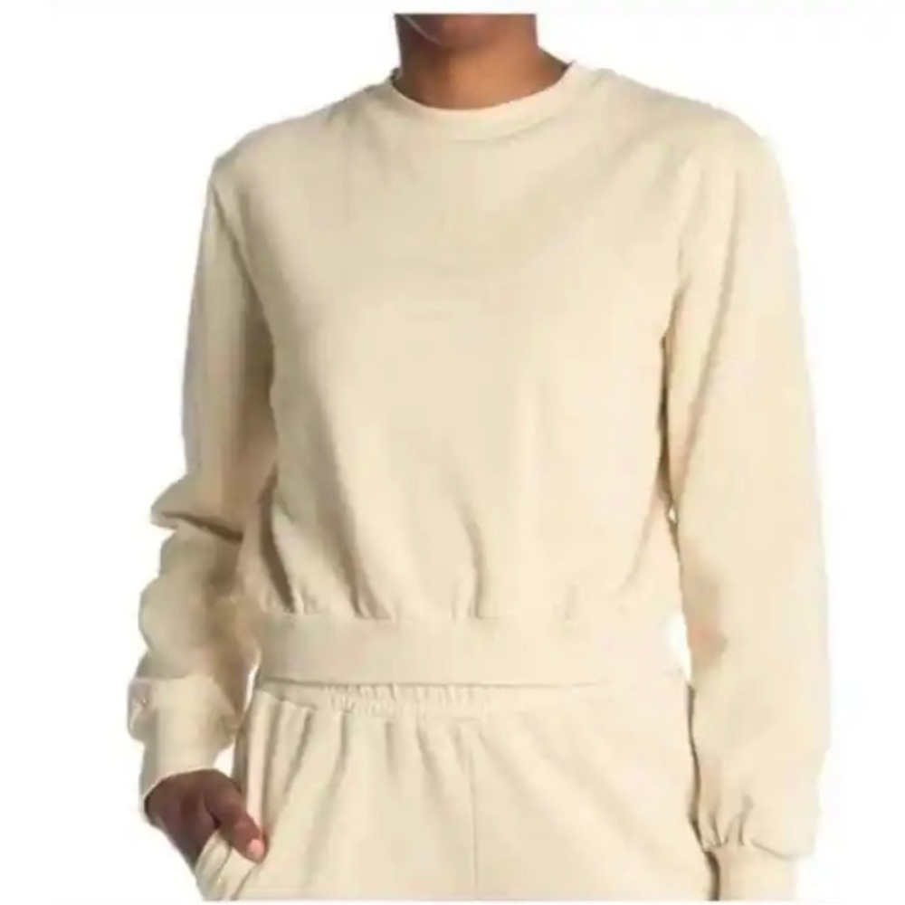 AFRM FOSSI CROP SWEATSHIRT Ivory Size Medium NWT 5930